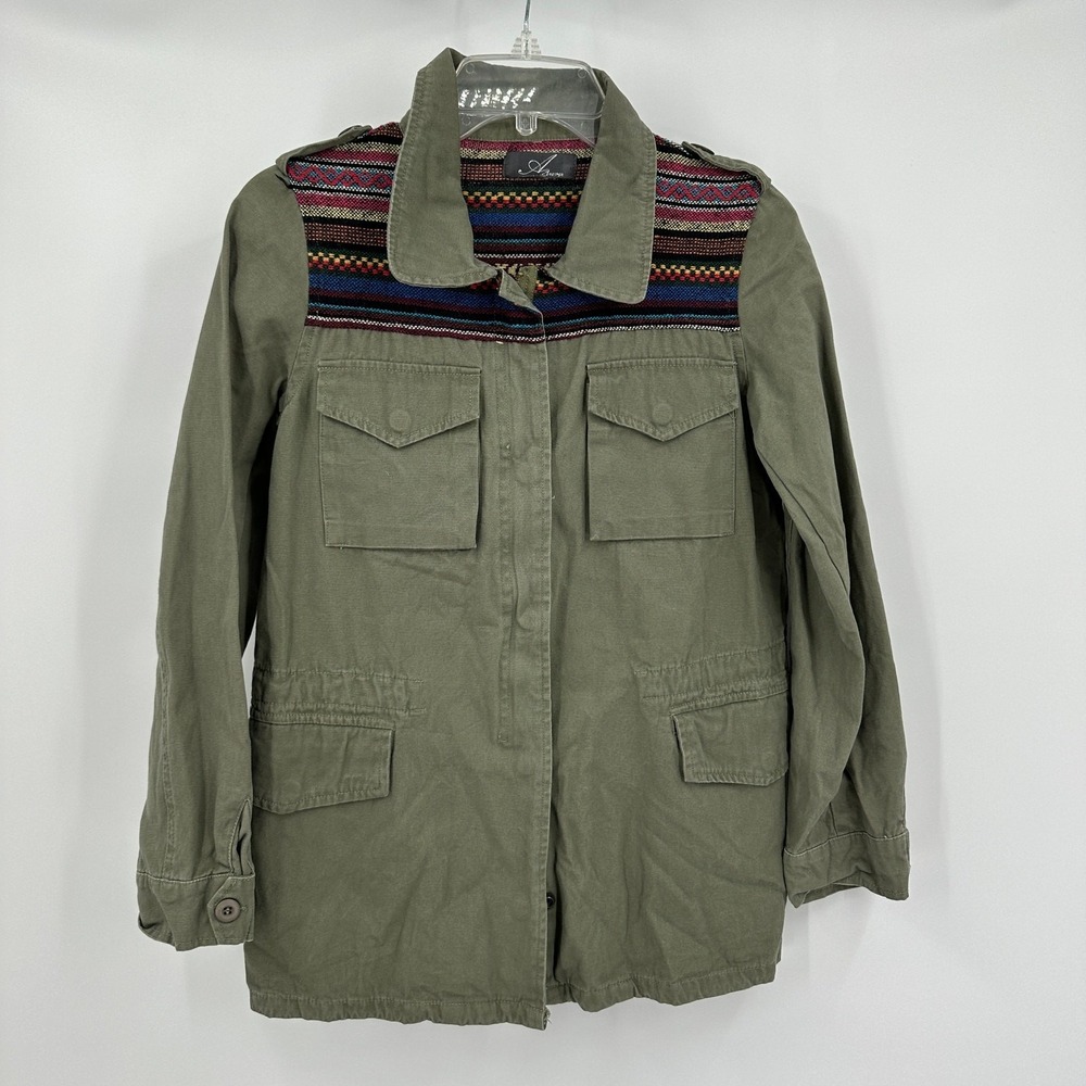 Womens Southwestern Boho‎ Field Jacket Size M Aztec Earthy Eclectic Indie Rugged